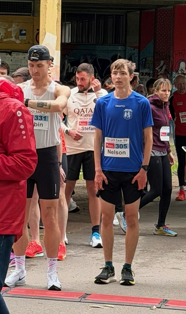Nelson angespannt am Start